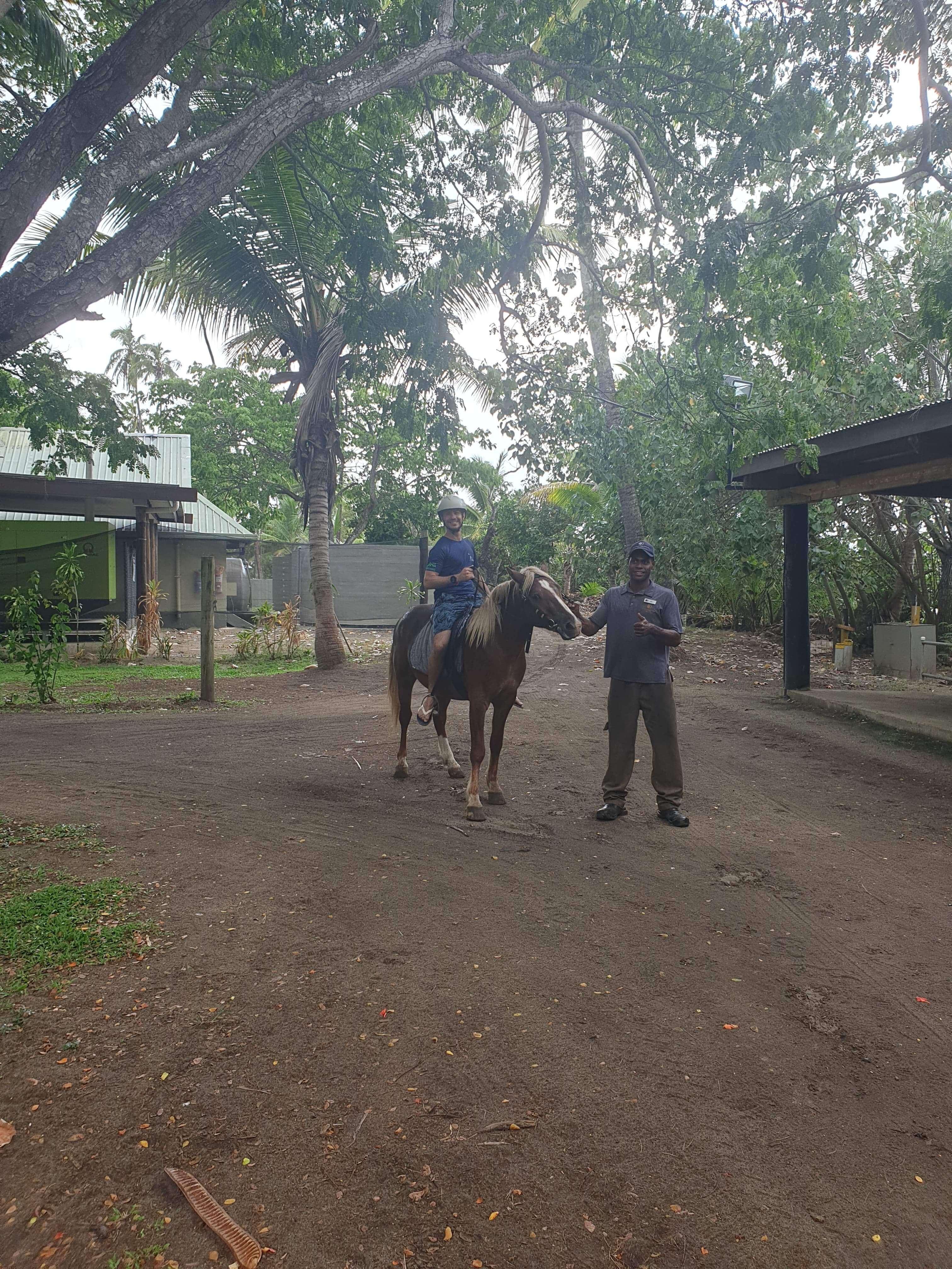 Riding a horse in Fiji